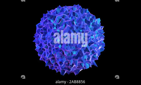 Gerenderten 3d-abstrakten synthwave Stil Abbildung einer Kugel Stockfoto