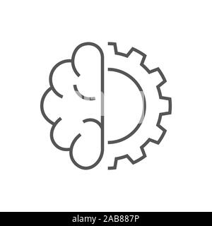 Künstliche kybernetische Gehirn. Konzept der Verwendung von Hochtechnologie künstliche Intelligenz KI zu erstellen. EPS 10. Stock Vektor