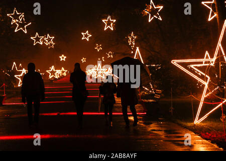 Berlin, Deutschland. 22 Nov, 2019. 22.11.2019, Berlin: Besucher im Tierpark Berlin in weihnachtliche Stimmung Quelle: Georg Wenzel/dpa-Zentralbild/ZB/dpa/Alamy leben Nachrichten Stockfoto