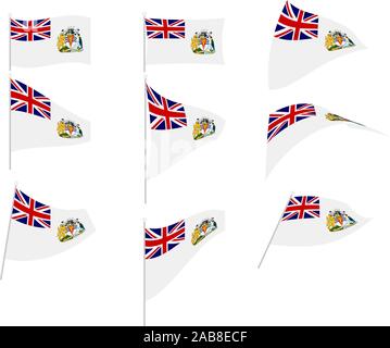 Vektor Zeichnung der Set mit British Antarctic Territory Flagge Stock Vektor