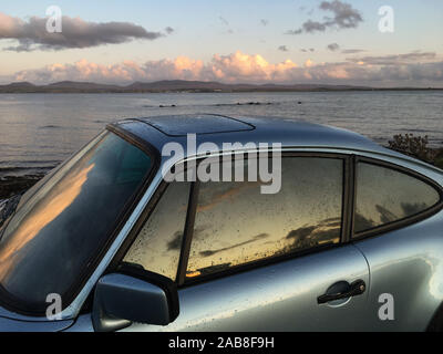 Porsche 911, Islay, Schottland. Stockfoto