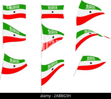 Vektor Zeichnung der Set mit Somaliland Flagge Stock Vektor