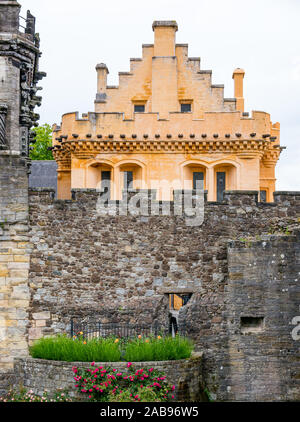 Großer Saal mit gelben Limette waschen Kronenmutter Große Halle, Burg Stirling, Schottland, Großbritannien Stockfoto