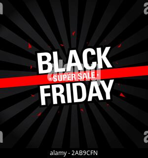 Schwarzer Freitag verkauf Rabatt Banner. schwarzer freitag Verkauf template Design Konzept. social media Banner Design vorlage. Stockfoto