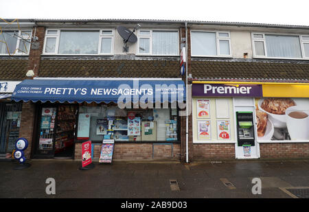 East Beach Post und Candy Store in Selsey, West Sussex, wo Steve Thomson seine gewinnende Euro Millions Lottery Ticket gekauft. Stockfoto