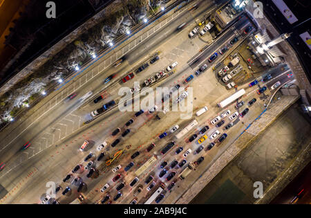 Vögel Auge Ansicht der Eingang in den Lincoln Tunnel Stockfoto