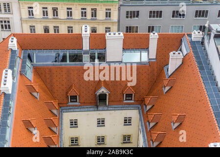 Blick von den Nordturm des Stephansdoms (St. Stephans Kathedrale), Wien, Österreich. Stockfoto