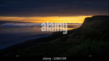 Sunrise oner Lower Lough Erne in Fermanagh, Nordirland Stockfoto