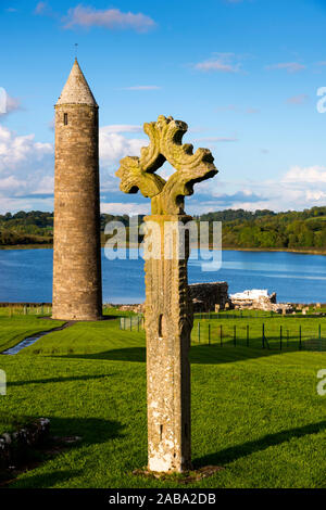 Devenish Island auf dem Lough Erne Co Fermanagh, Nordirland Stockfoto