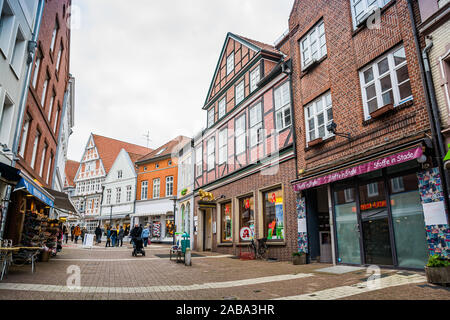 Stade, Deutschland - 11 November 2019. Der historischen Innenstadt der Hansestadt. Stockfoto