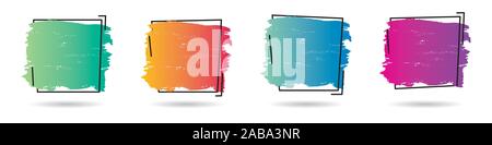 Set grunge Farbe Textur Design Acryl über Frame. Perfektes Design für Schlagzeile, Logo, Poster und Banner. Vektor Stock Vektor