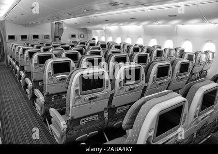 Luftfahrt: A-380 Economy-Class von Singapore Airlines Stockfoto