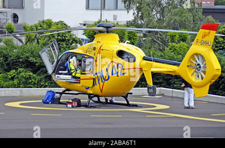 Rettung, Helikopter von Samu, Clermont-Ferrand, Auvergne, Frankreich Stockfoto