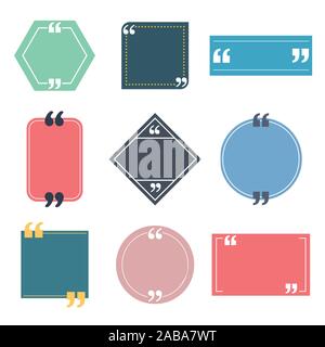 Zitat Box und Sprechblase Vorlagen Stock Vektor