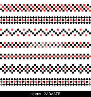 Satz von Mosaik nahtlose Grenzen und Teiler. Stock Vektor