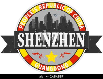 Shenzhen China Skyline der Stadt. Die Silhouette der Stadt. Design Vector Stock Vektor