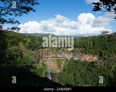 Chamarel Wasserfall in Mauritius Stockfoto