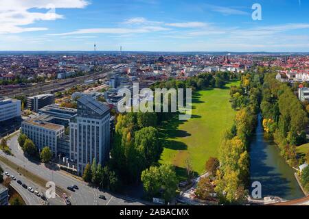 Stadtbild, Marienvorstadt, Naherholung Wohrer Wiese, Pegnitz, Nürnberg, Mittelfranken, Franken, Bayern, Deutschland Stockfoto