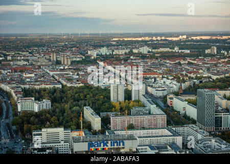 Luftbild von Berlin aus der Berliner Fernsehturm, Deutschland Stockfoto