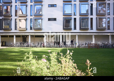 Moderne Unterkunft am University College, Universität Oxford, England, auf Logik Lane. Stockfoto