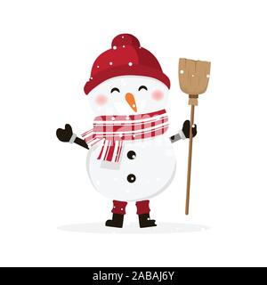 Isolierte junge gekleidet wie ein Schneemann. Weihnachten Vector Illustration Stock Vektor