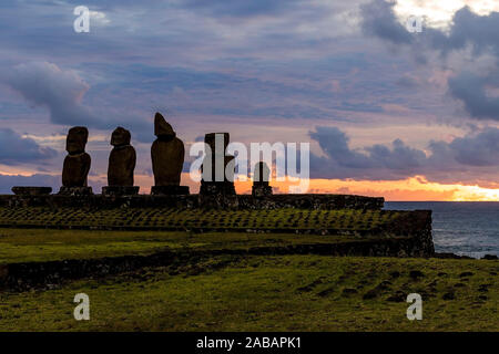 Tahai, Rapa Nui, Easter Island, Chile. Stockfoto