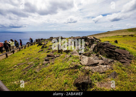 Orongo, Rapa Nui, Easter Island, Chile. Stockfoto
