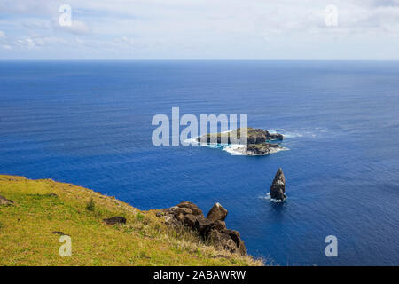 Orongo, Rapa Nui, Easter Island, Chile. Stockfoto