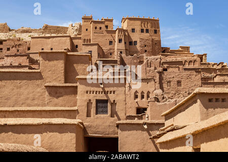 Ksar Ait Ben Haddou oder Aït Benhaddou, Atlas, Marokko, Maghreb, Nordafrika Stockfoto