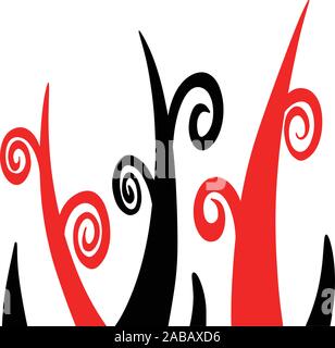 Spirale Swirly abstrakte Blatt Pflanze Vektor Logo Design Stock Vektor