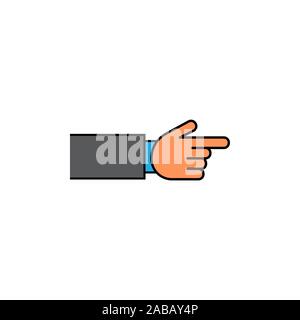 Zeigende Hand Symbol vektor Farbe Stock Vektor