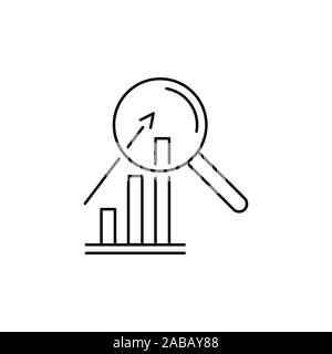 Symbol für Forschung, Analyse Business lineare Zeichen isoliert Stock Vektor