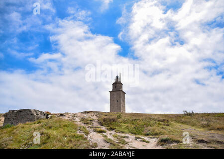 Herkules Turm in der galizischen Stadt La Coruña (Spanien) Stockfoto