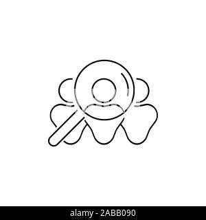 Human resource Symbol, lineare Zeichen auf weißem Hintergrund - editable Vector Illustration rekrutieren Stock Vektor