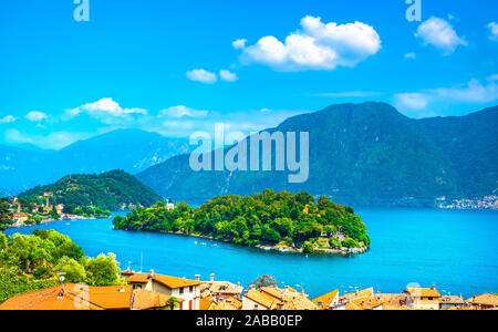 Comer See, Isola Comacina Dorf und Insel. Italien, Europa. Stockfoto