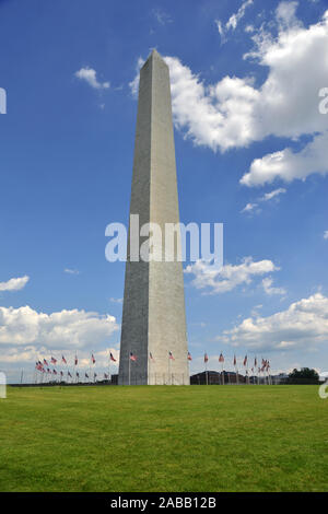 Washington Monument mit grünem Feld, Washington DC, USA Stockfoto