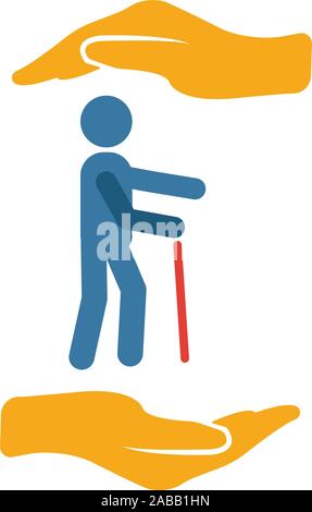 Rentenversicherung Symbol. Farbige einfache Elemente von Versicherungs- Sammlung Stock Vektor