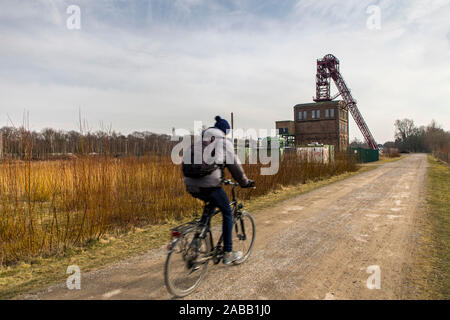 Förderturm der Zeche Sterkrade in Oberhausen, Welle 1, Industriedenkmal, Stockfoto