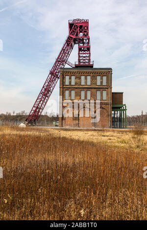 Förderturm der Zeche Sterkrade in Oberhausen, Welle 1, Industriedenkmal, Stockfoto