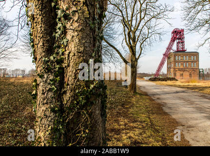 Förderturm der Zeche Sterkrade in Oberhausen, Welle 1, Industriedenkmal, Stockfoto