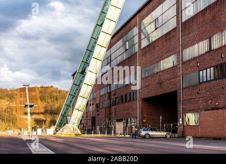 Doppel bock Grube Rahmen über Welle 7 des stillgelegten Bergwerk Ewald in Herten, Hoheward slagheap, Stockfoto