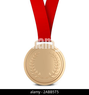 Medal Award. 3d-Abbildung auf weißem Hintergrund Stockfoto