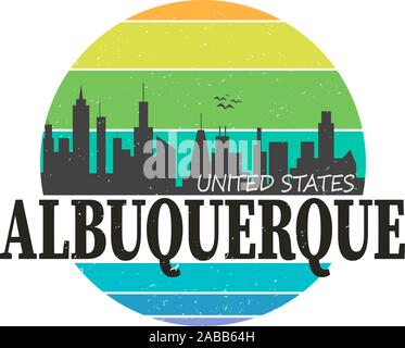 Albuquerque Stadt Logo in bunten Vektor auf weißem Hintergrund Stock Vektor