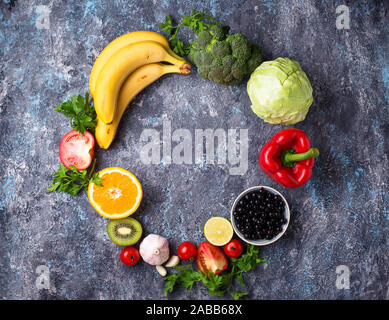 Lebensmittel, die reich an Vitamin C gesund essen Stockfoto