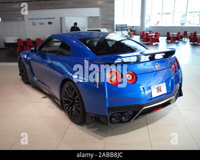 YOKOHAMA, Japan - 23. Oktober, 2019: 2019 Nissan GT-R 50th Anniversary Edition, bei Nissan Global Headquarters Galerie angezeigt. Stockfoto