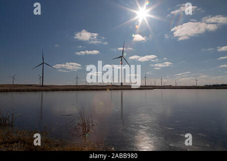 Valley City, North Dakota - Windpark. Stockfoto