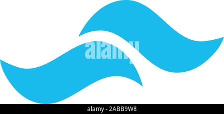 Blue Wave Logo Vorlage. Vektor Illustration auf weißem Hintergrund. Stock Vektor
