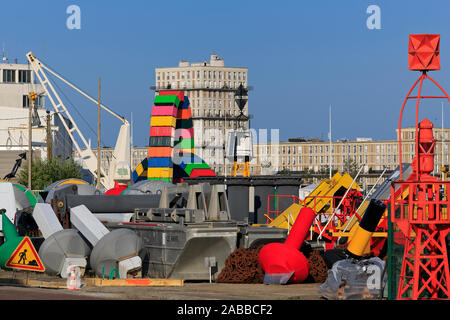Boje Yard, der Hafen von Le Havre in der Normandie, Frankreich Stockfoto