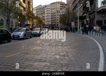 Belgrad, Serbien, 26.November 2019: Ein Blick auf die Kolarčeva Straße Stockfoto