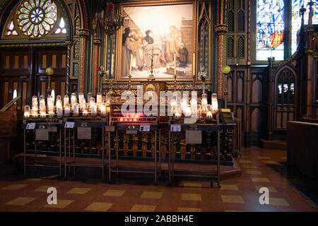 Innenansicht des Basicila von Notre Dame, Montreal, Quebec, Kanada. Stockfoto